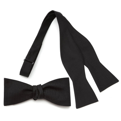 Black Formal Pinstripe Silk Bow Tie by Cufflinks.com