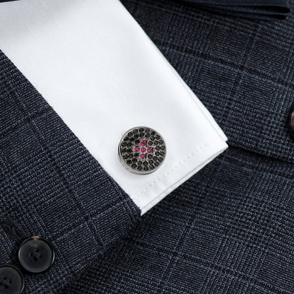 Crystal Button Pave Cufflinks by Cufflinks.com