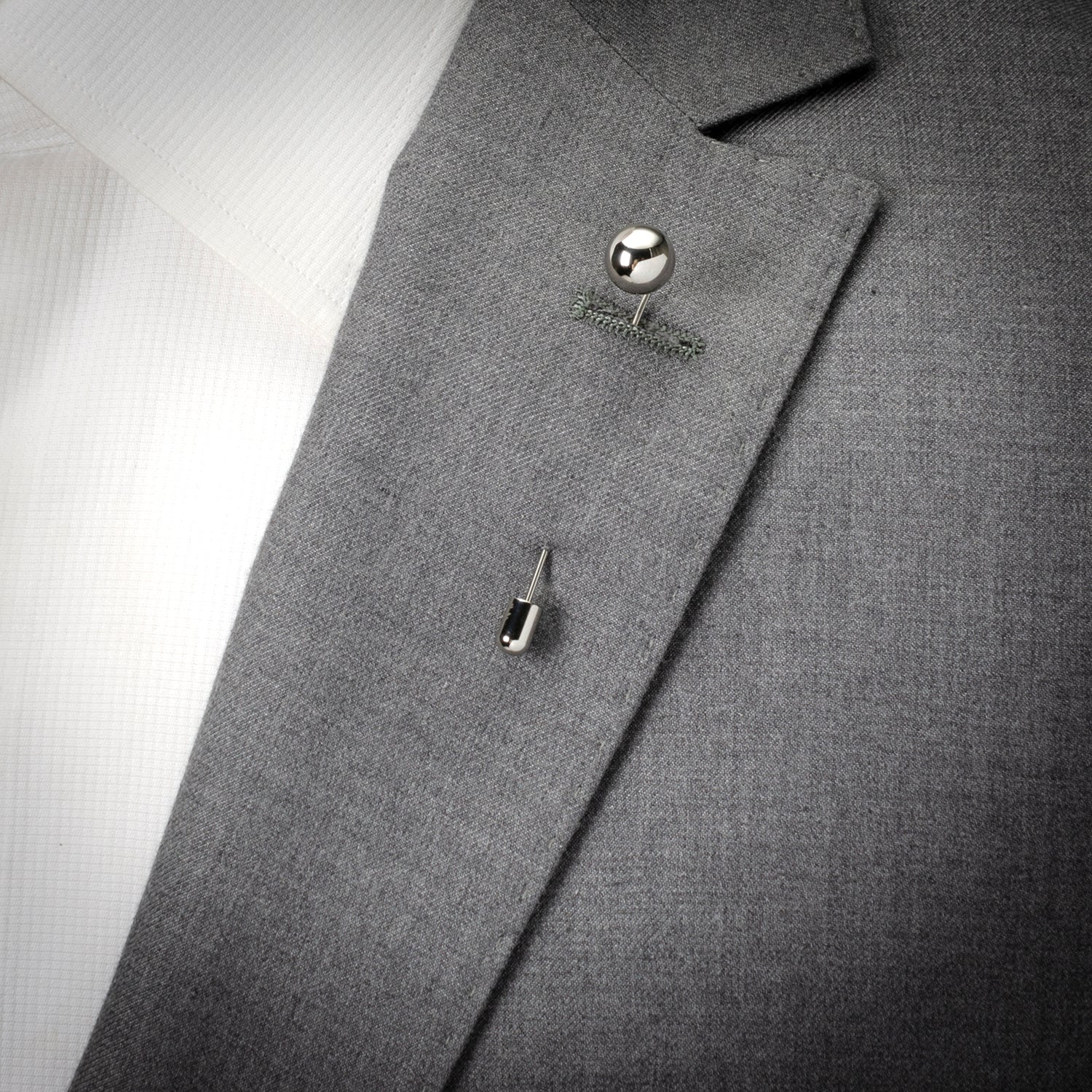 Stainless Steel Circle Ball Stick Pin by Cufflinks.com