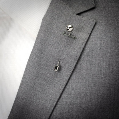 Stainless Steel Circle Ball Stick Pin by Cufflinks.com