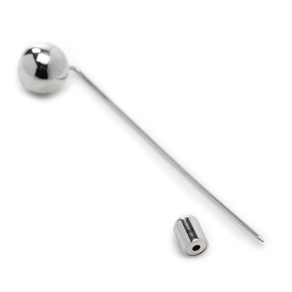 Stainless Steel Circle Ball Stick Pin by Cufflinks.com