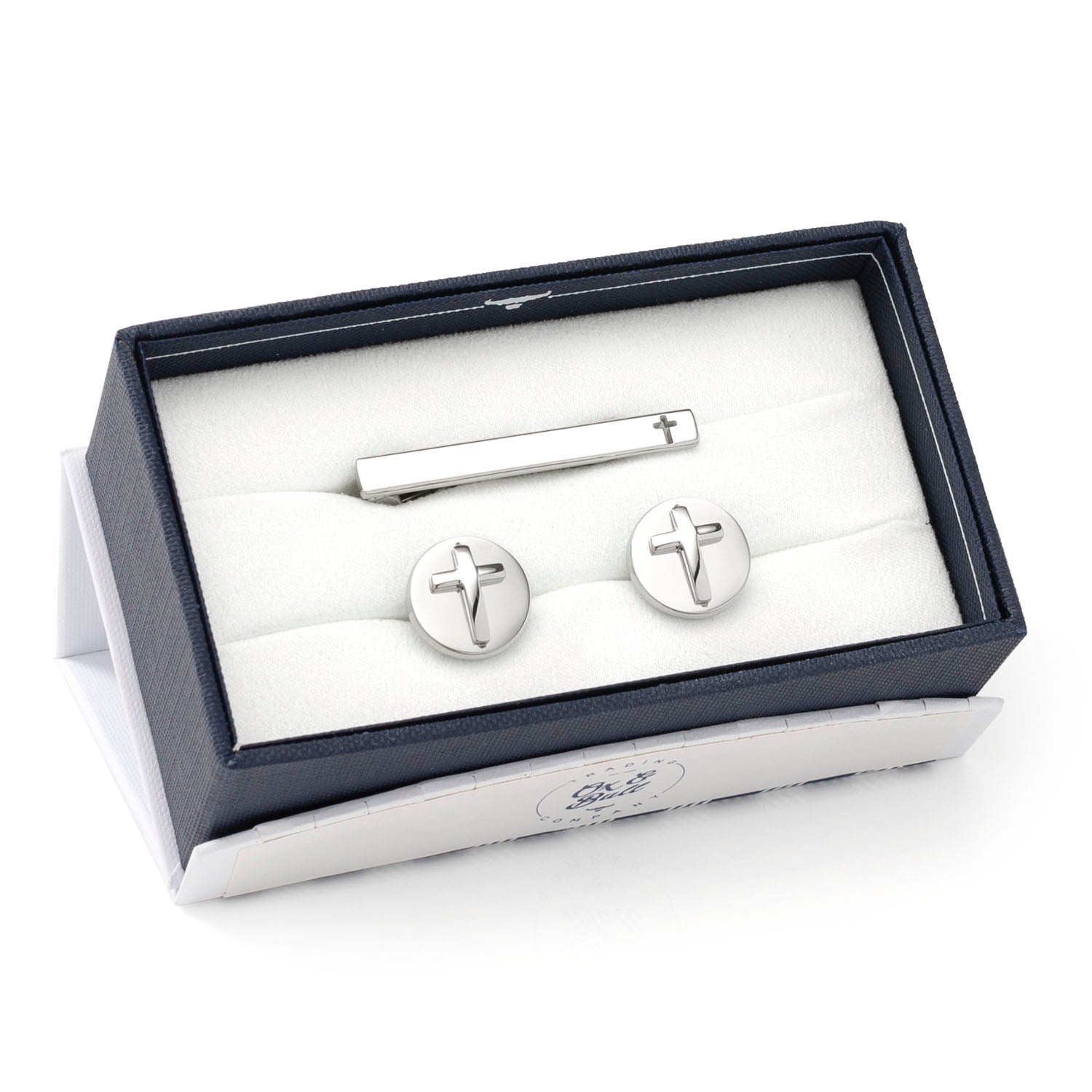 Cross Stainless Steel Cufflinks and Tie Clip Gift Set by Cufflinks.com