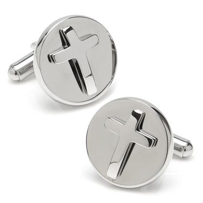 Cross Stainless Steel Cufflinks and Tie Clip Gift Set