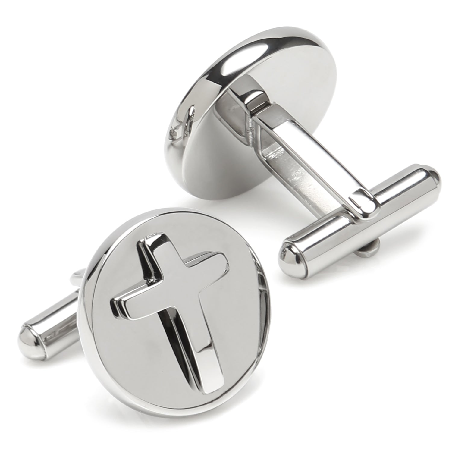 Cross Stainless Steel Cufflinks and Tie Clip Gift Set