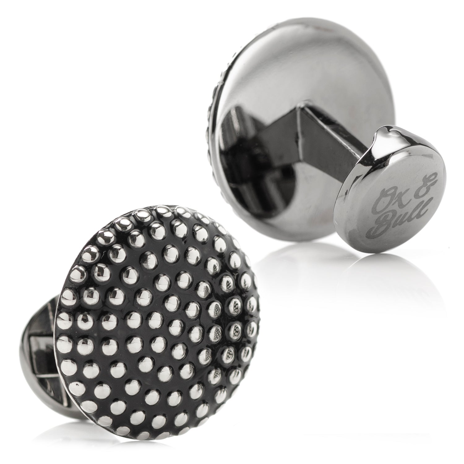 Silver Circle Dot Texture Cufflinks by Cufflinks.com