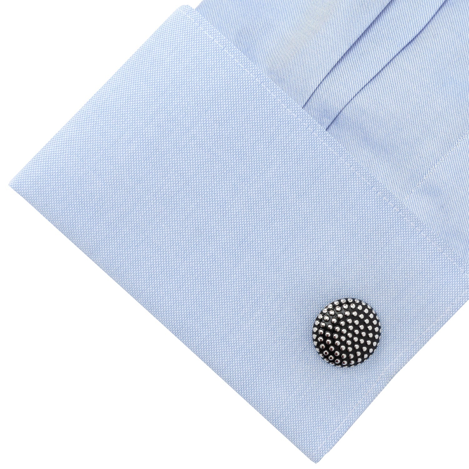 Silver Circle Dot Texture Cufflinks by Cufflinks.com