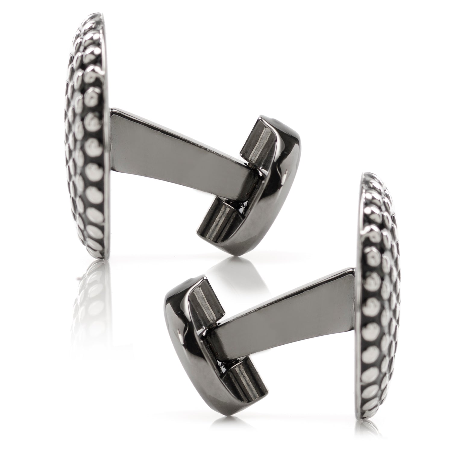 Silver Circle Dot Texture Cufflinks by Cufflinks.com