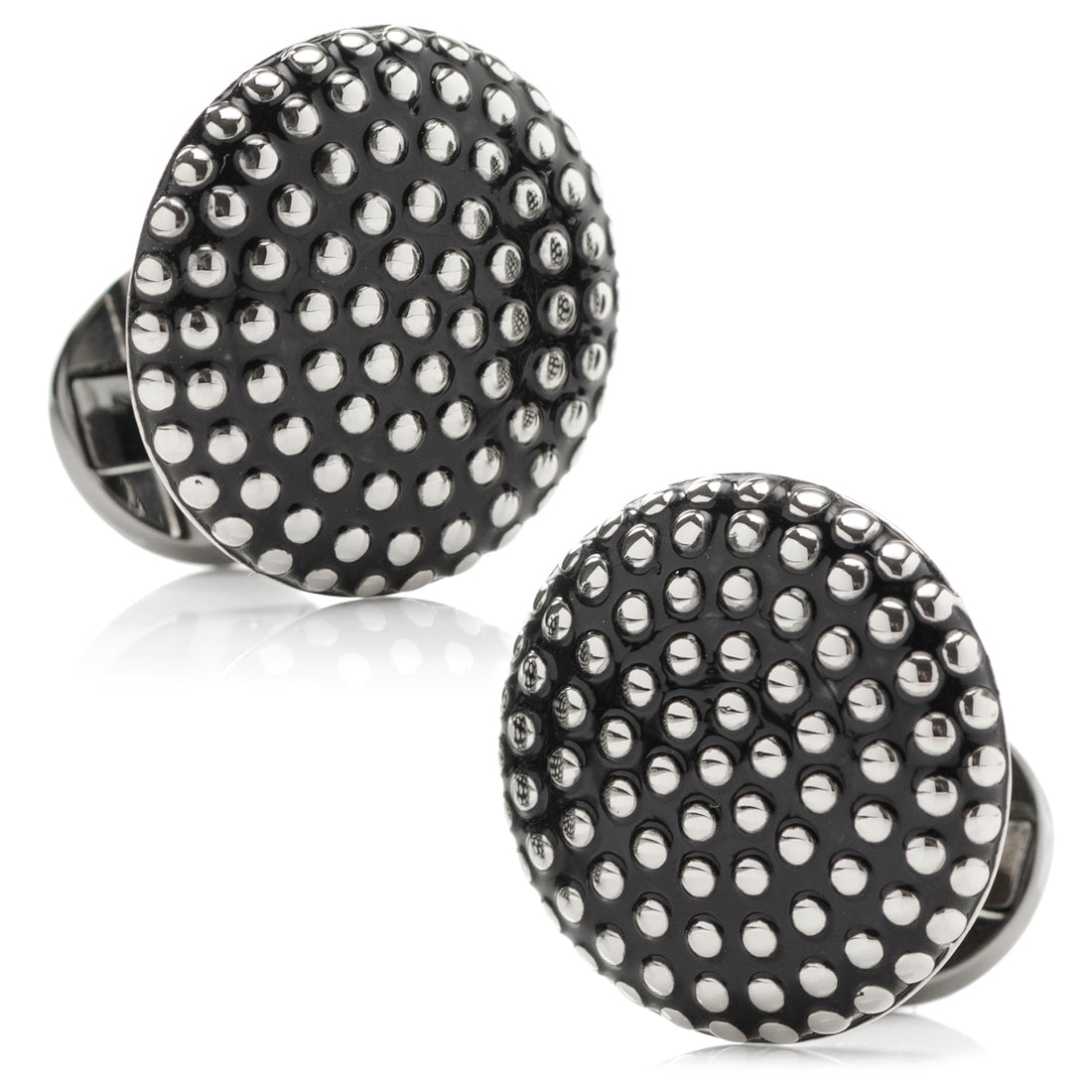 Silver Circle Dot Texture Cufflinks by Cufflinks.com