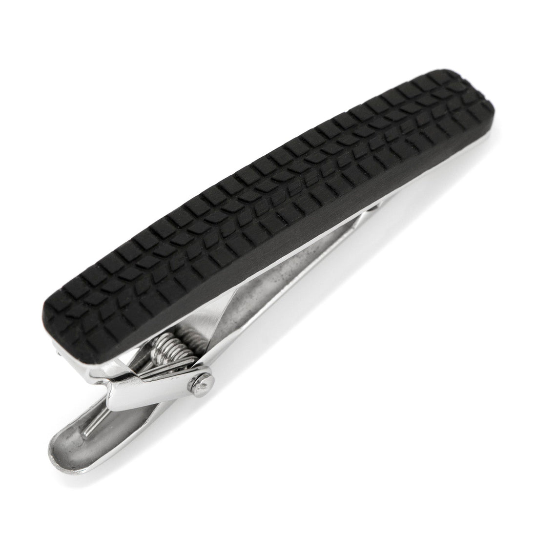 Stainless Steel Carbon Fiber Tire Tread Tie Clip by Cufflinks.com