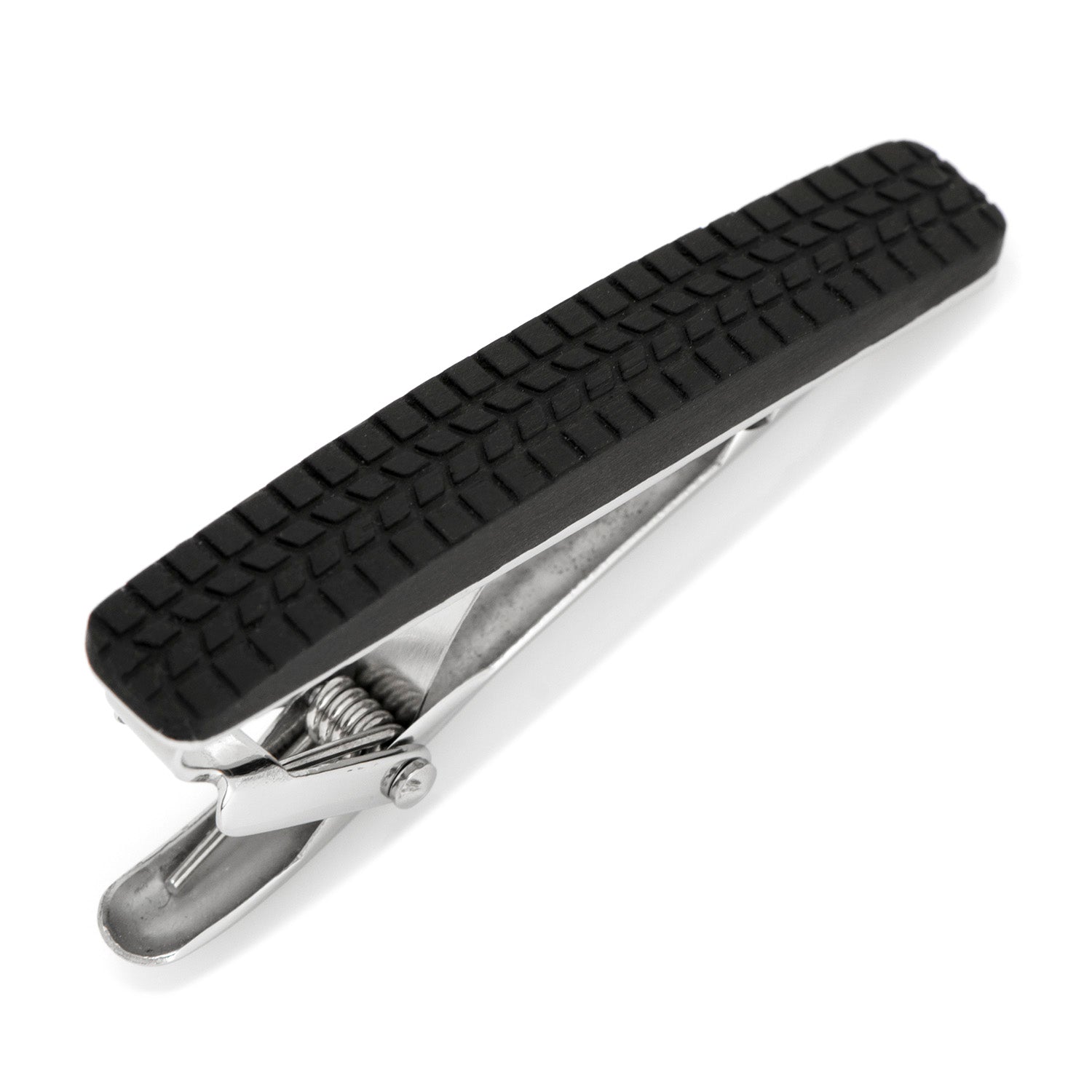 Stainless Steel Carbon Fiber Tire Tread Tie Clip by Cufflinks.com
