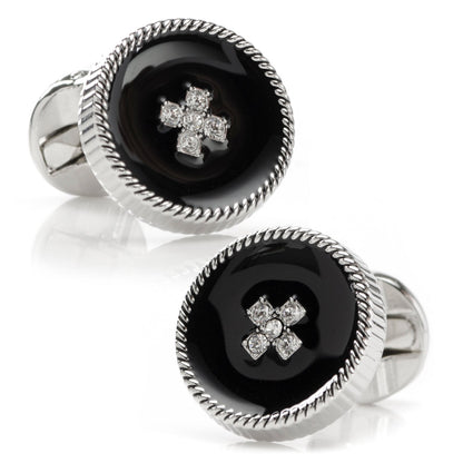 Crystal Button Rope Cufflinks by Cufflinks.com