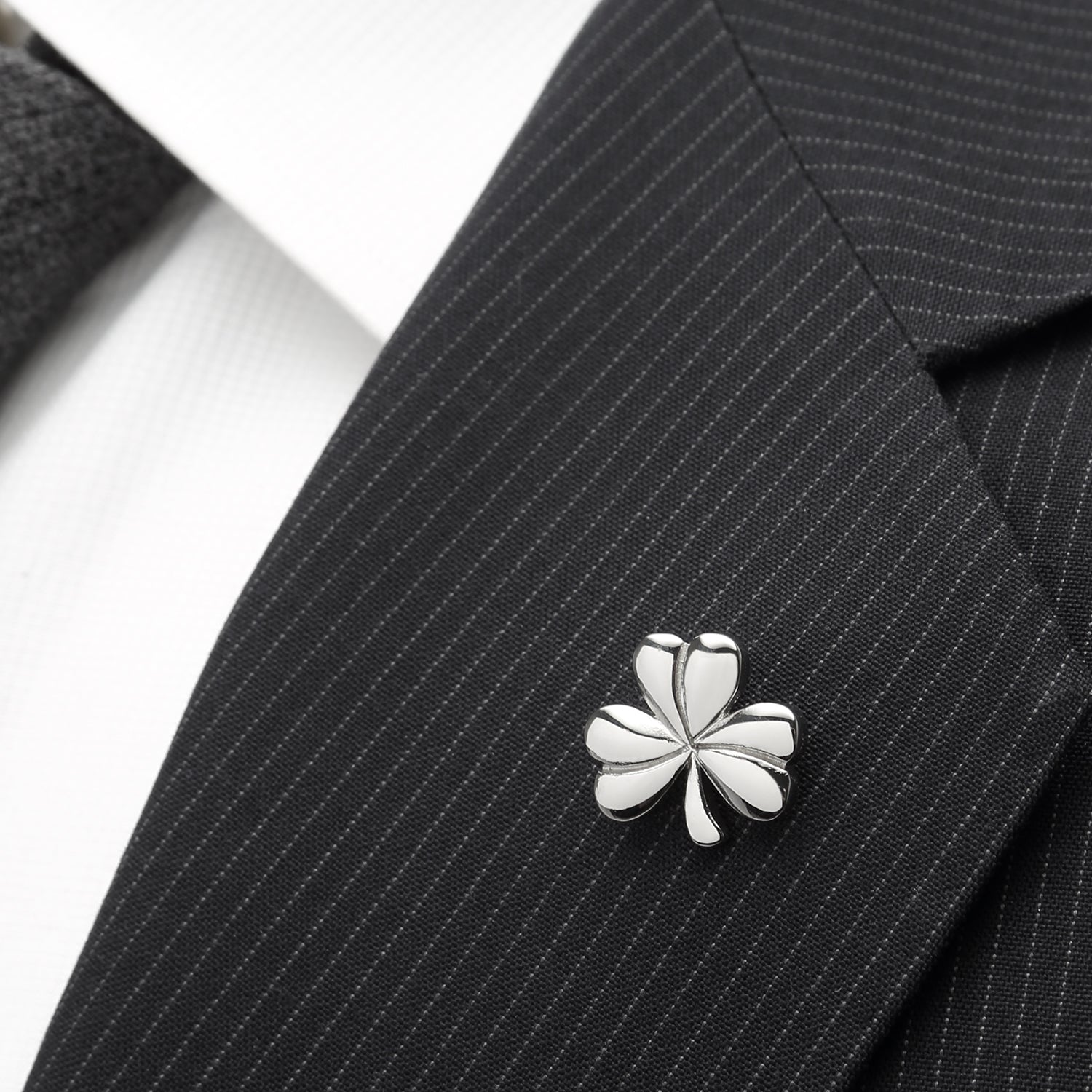 Clover Stainless Steel Lapel Pin by Cufflinks.com