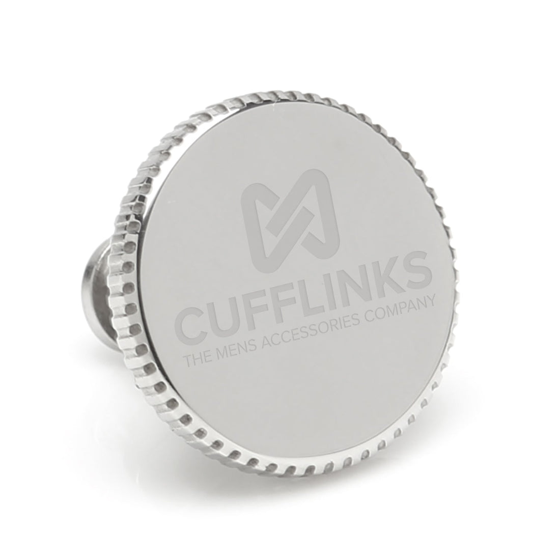 Stainless Steel Coin Edge Engravable Lapel Pin by Cufflinks.com