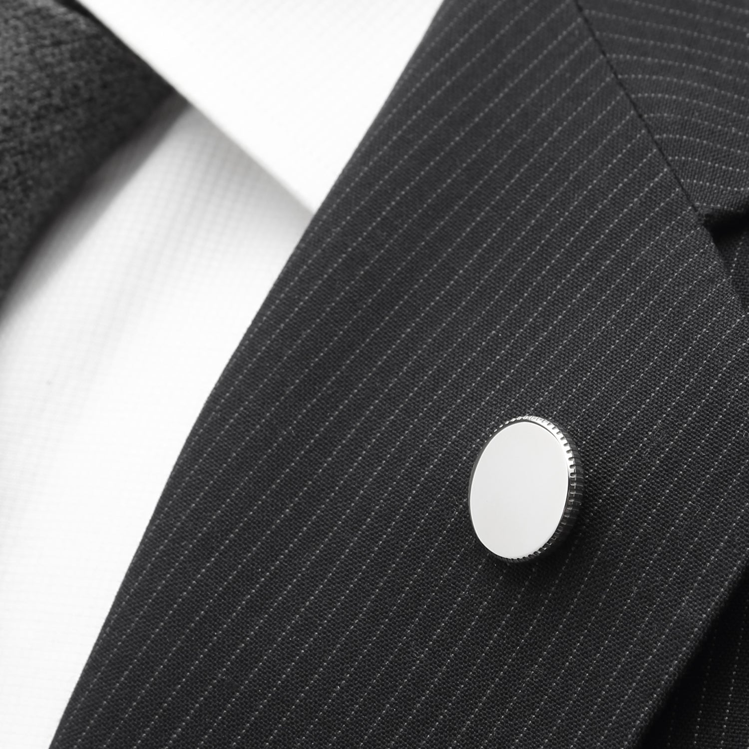 Stainless Steel Coin Edge Engravable Lapel Pin by Cufflinks.com