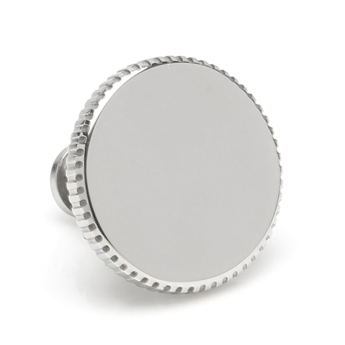 Stainless Steel Coin Edge Engravable Lapel Pin by Cufflinks.com