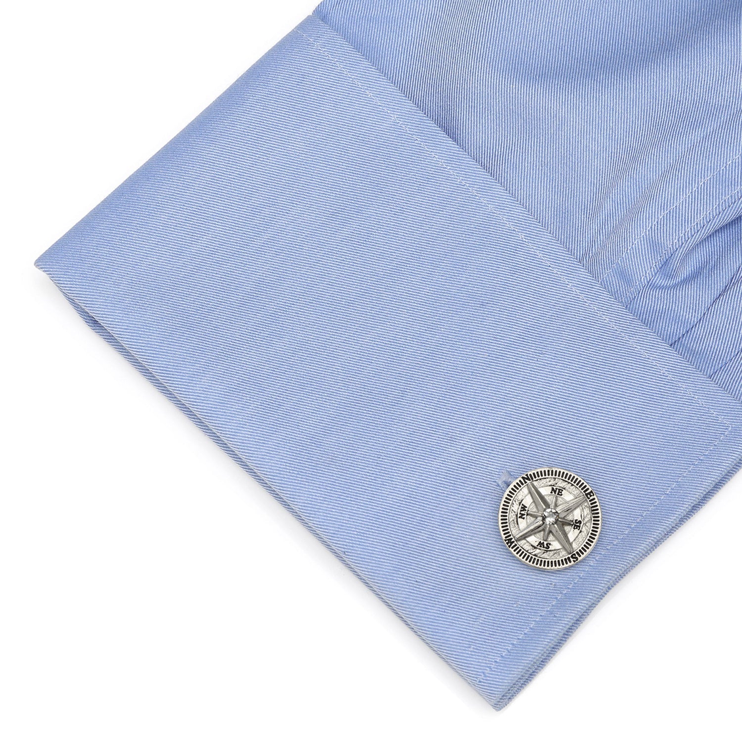 Antique Compass Stainless Steel Cufflinks by Cufflinks.com