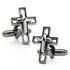 Gun Metal Cut Out Cross Cufflinks by Cufflinks.com