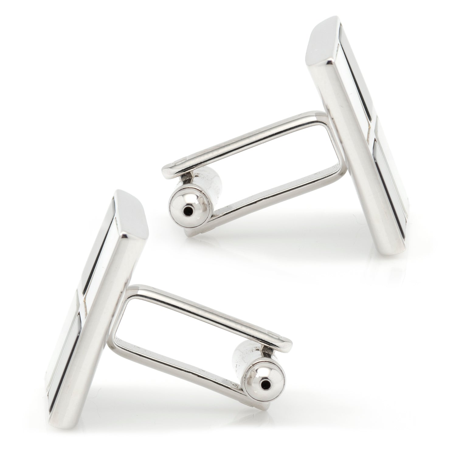 Mother of Pearl and Onyx Check Cufflinks by Cufflinks.com