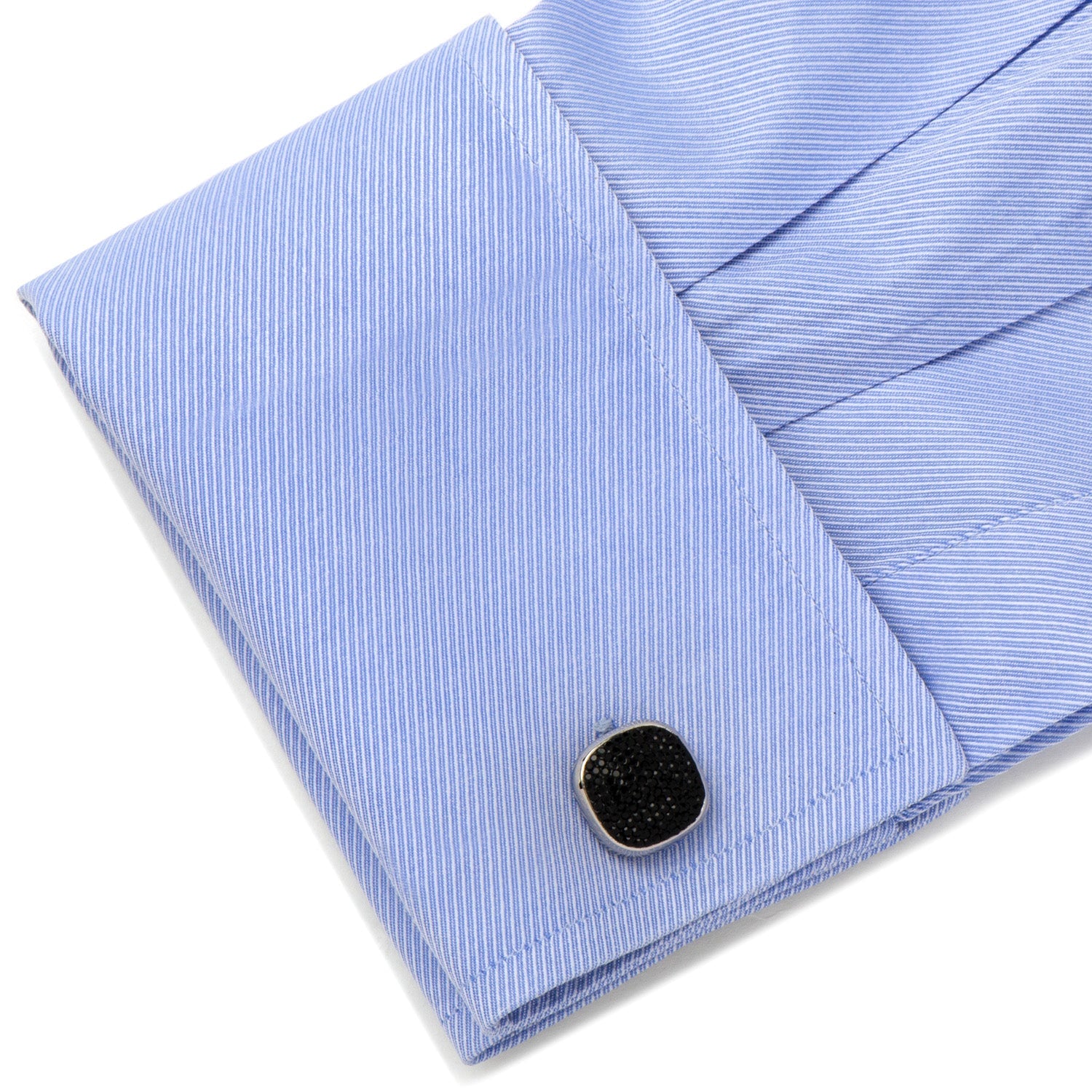 Stainless Steel Black Pave Crystal 5-Stud Set by Cufflinks.com