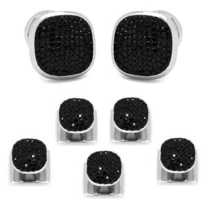 Stainless Steel Black Pave Crystal 5-Stud Set by Cufflinks.com