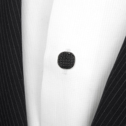Stainless Steel with Black Pave Crystal 5-Studs by Cufflinks.com