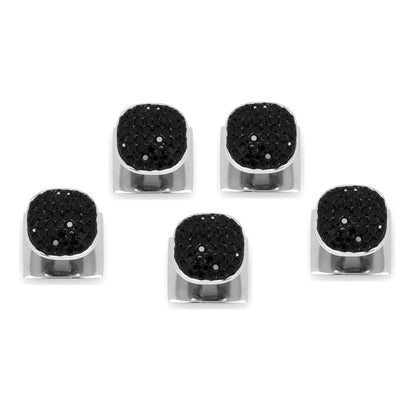 Stainless Steel with Black Pave Crystal 5-Studs by Cufflinks.com