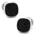 Stainless Steel Black Pave Crystal Cufflinks by Cufflinks.com