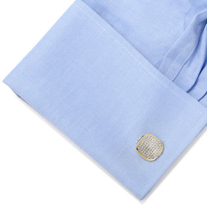 Gold Stainless Steel White Pave Crystal 5-Stud Set by Cufflinks.com