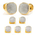 Gold Stainless Steel White Pave Crystal 5-Stud Set by Cufflinks.com