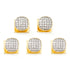 Stainless Steel Gold Plated White Pave Crystal 5-Studs by Cufflinks.com