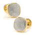 Stainless Steel Gold Plated White Pave Crystal Cufflinks by Cufflinks.com