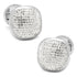 Stainless Steel White Pave Crystal Cufflinks by Cufflinks.com