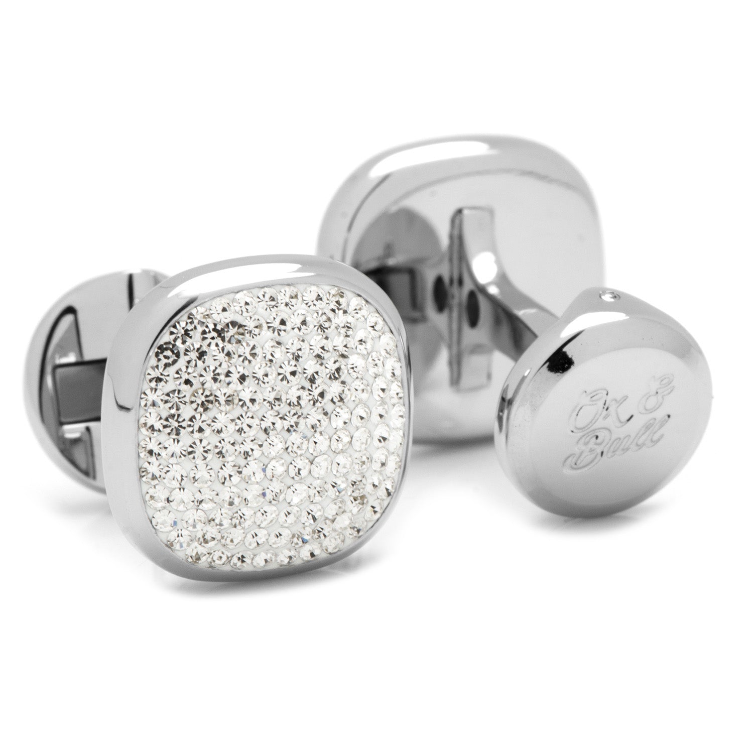 White Pave Crystal 5-Stud Set by Cufflinks.com