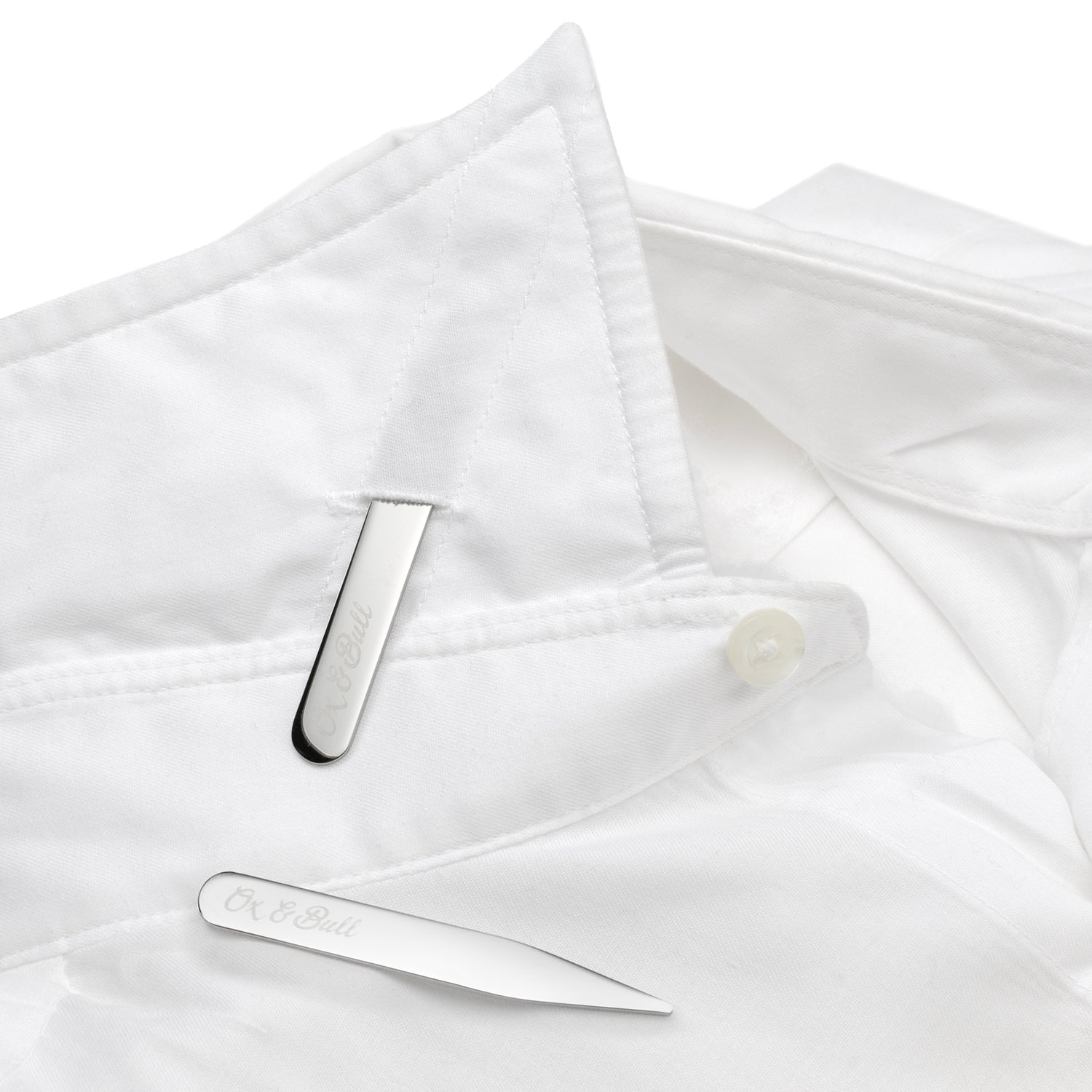 Stainless Steel Engravable Collar Stays by Cufflinks.com