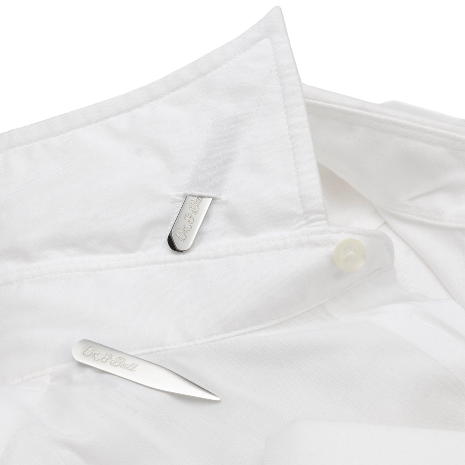 Stainless Steel Engravable Short Collar Stays by Cufflinks.com