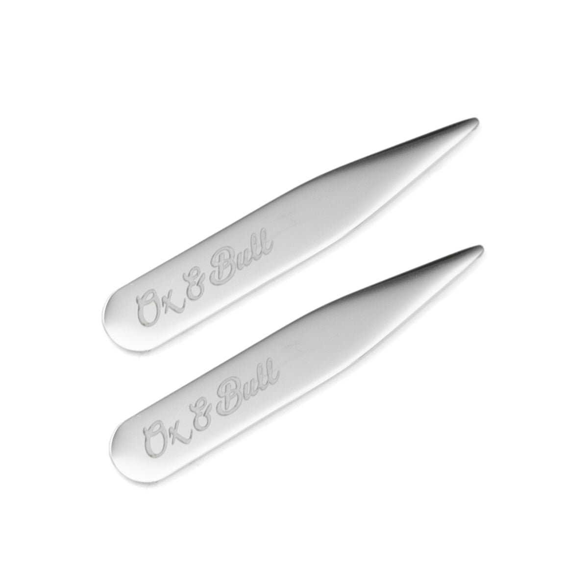 Stainless Steel Engravable Short Collar Stays by Cufflinks.com