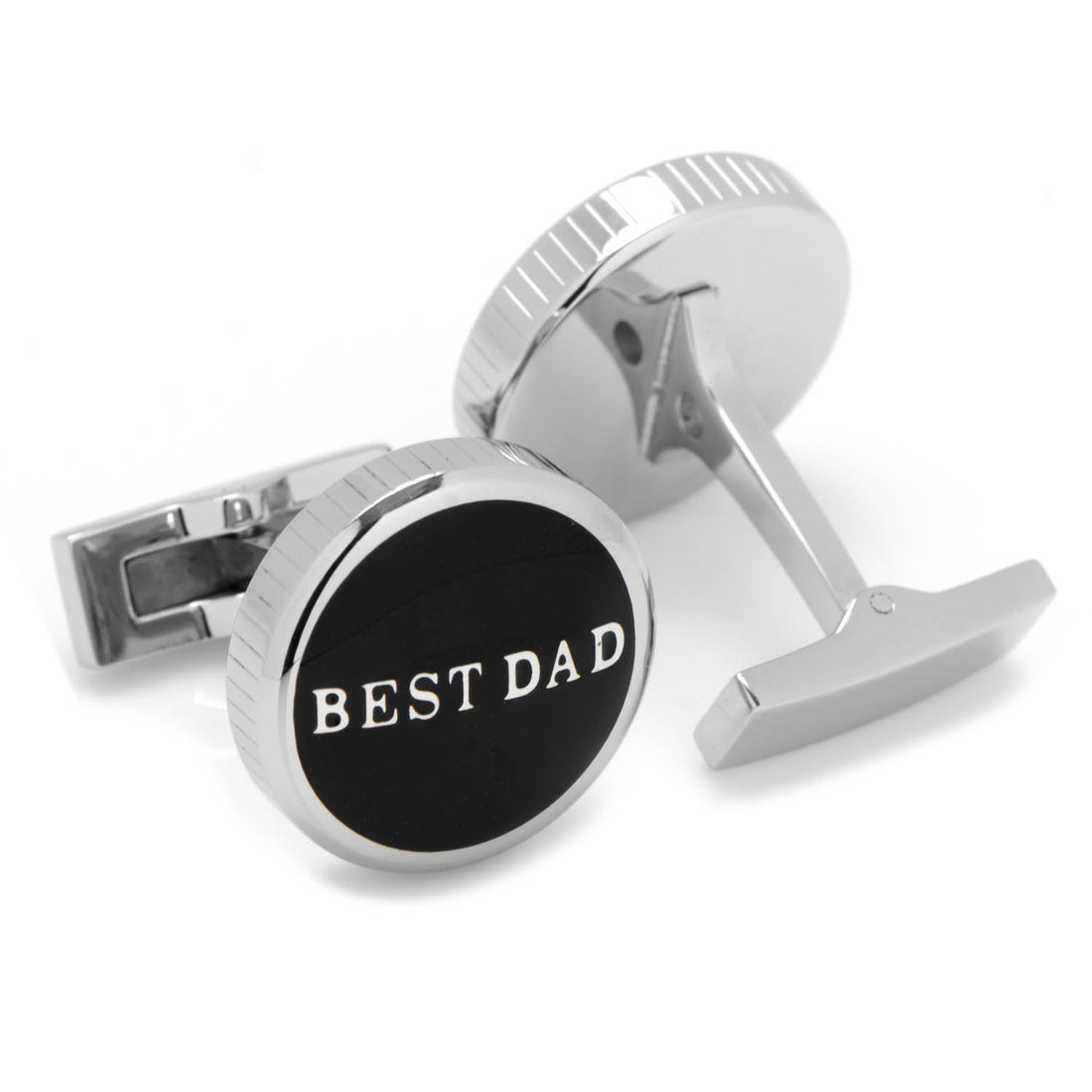 Best Dad Black Stainless Steel Cufflinks by Cufflinks.com