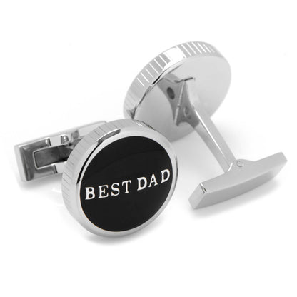 Best Dad Black Stainless Steel Cufflinks by Cufflinks.com