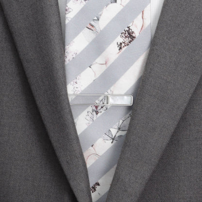 Die Cut Mother of Pearl Stainless Steel Tie Clip by Cufflinks.com