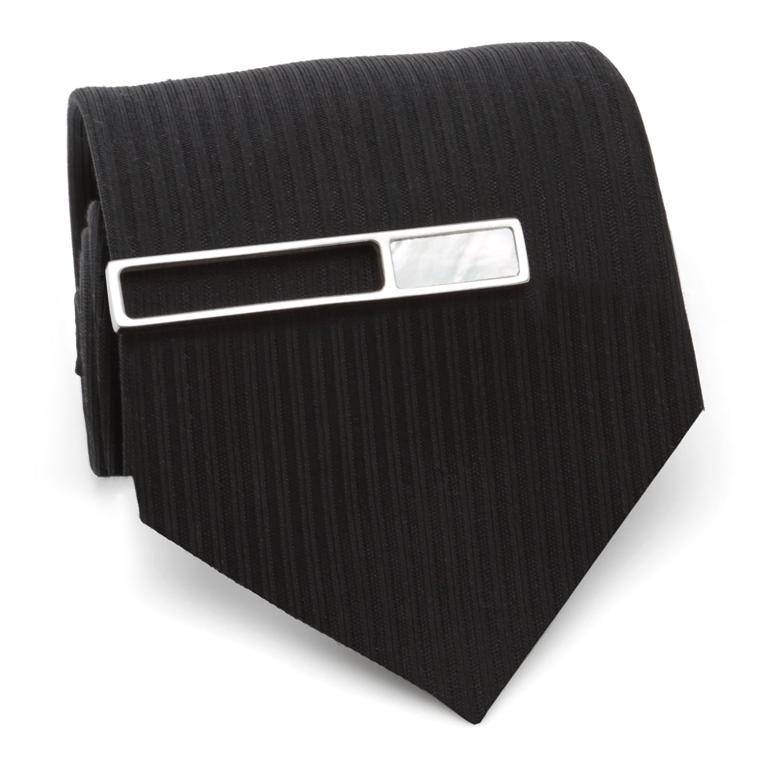Die Cut Mother of Pearl Stainless Steel Tie Clip by Cufflinks.com