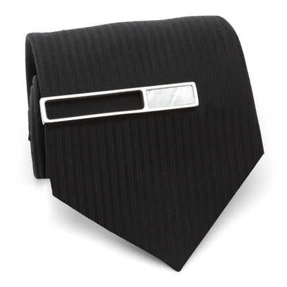 Die Cut Mother of Pearl Stainless Steel Tie Clip by Cufflinks.com