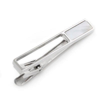Die Cut Mother of Pearl Stainless Steel Tie Clip by Cufflinks.com