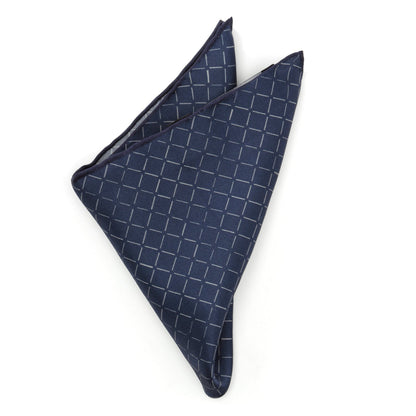 Navy Diamond Pocket Square by Cufflinks.com