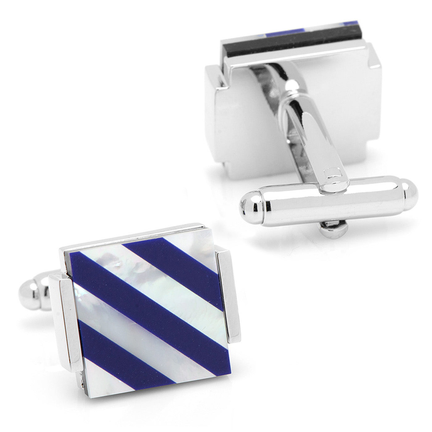 Mother of Pearl Floating and Diamond 5-Stud Set by Cufflinks.com