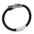 Dragon Head Braided Black Leather Bracelet with Magnetic Closure by Cufflinks.com