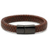 Red Brown Braided Leather Bracelet with Gunmetal Stainless Steel Magnetic Clasp by Cufflinks.com