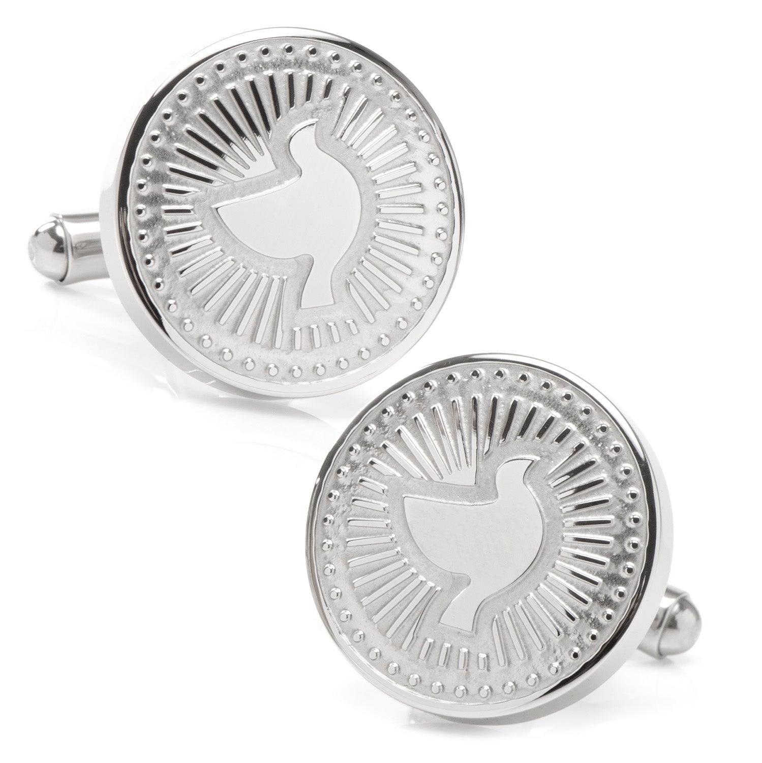 Silver Dove Radial Cufflinks by Cufflinks.com
