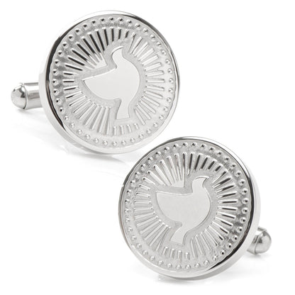 Silver Dove Radial Cufflinks by Cufflinks.com