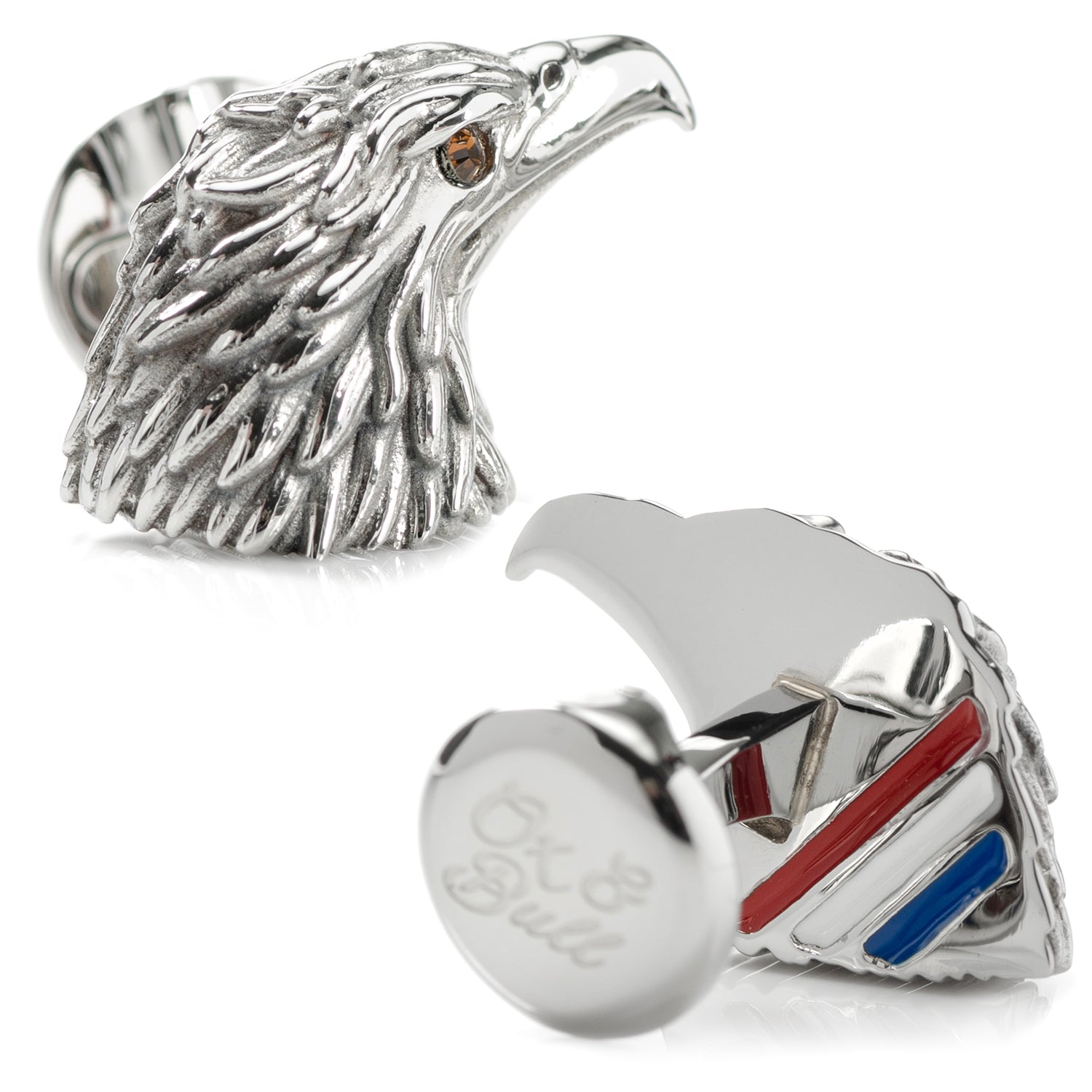 Stainless Steel Eagle Head Cufflinks by Cufflinks.com