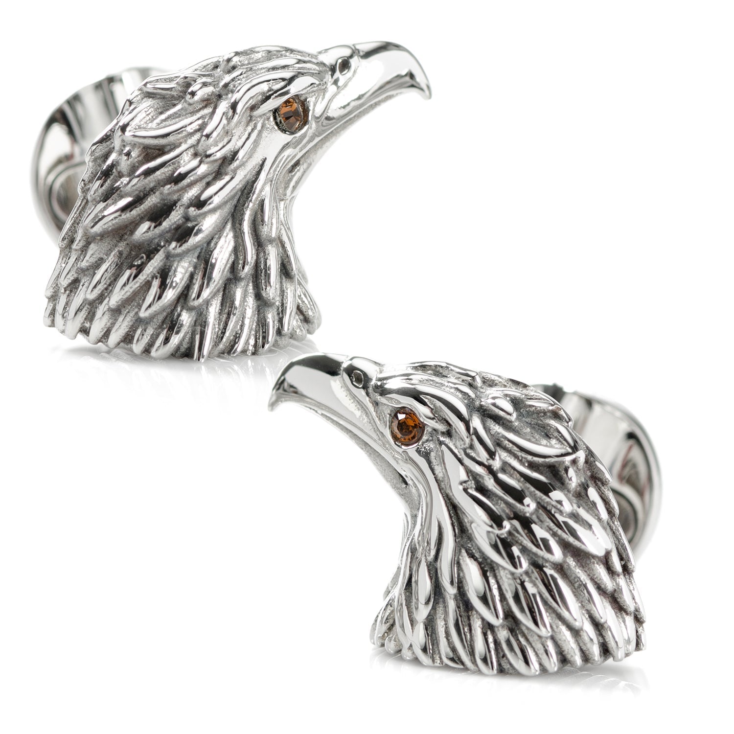 Stainless Steel Eagle Head Cufflinks by Cufflinks.com